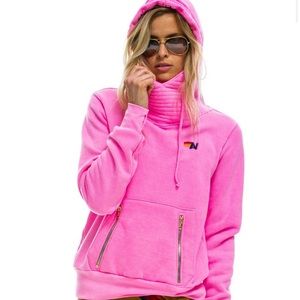 Aviator Nation Ninja Pullover Hoodie - Neon Pink
